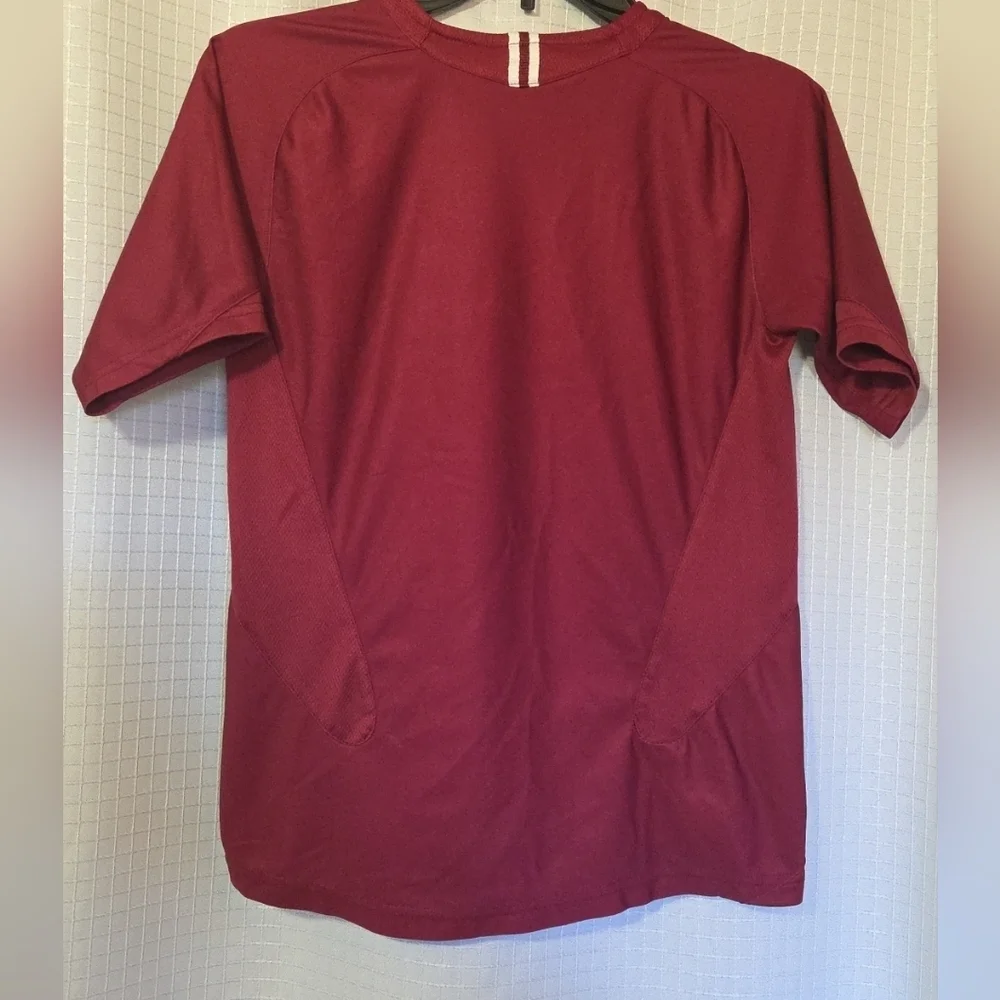 Nike Maroon Button V Neck Athletic Jersey Shirt Med - Picture 5 of 9